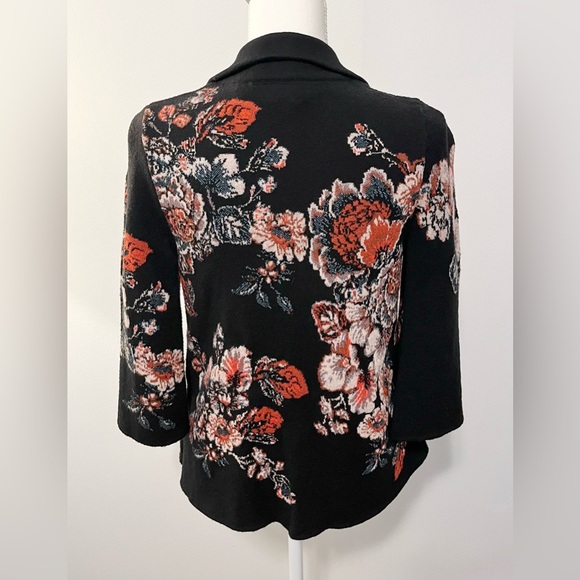 Anthropologie Moulinette Soeurs Black Floral Cardigan. Cotton Blend. Size XS - Picture 9 of 11